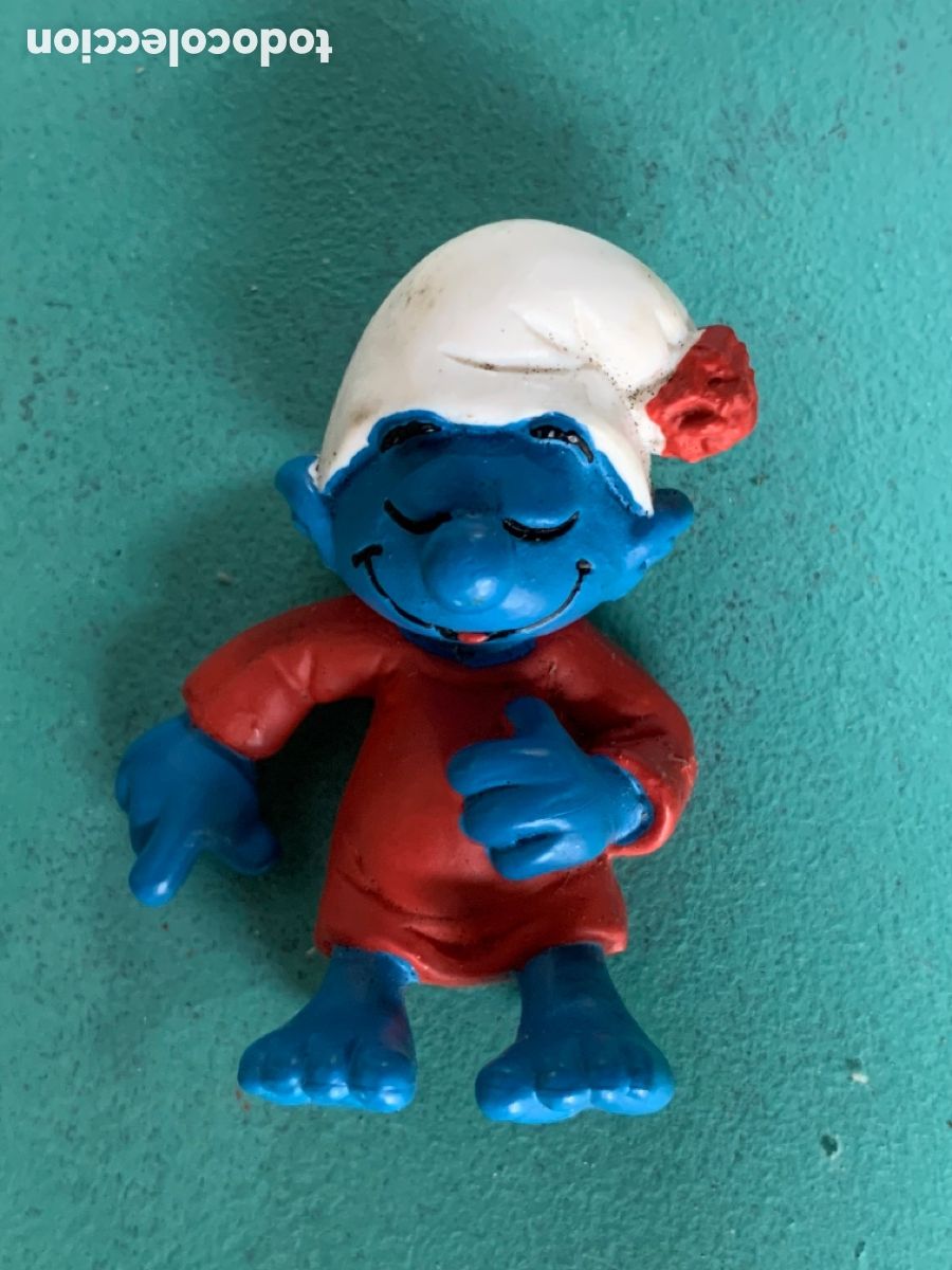 Figuras de goma y PVC: &bull;Pitufo dormil&oacute;n PEYO 1982 - Foto 1
