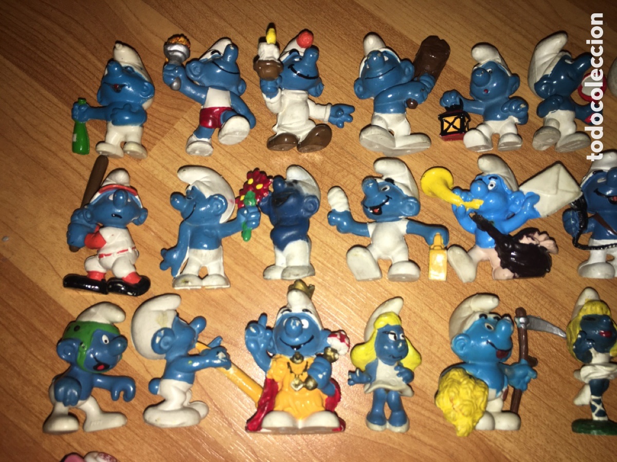 Figuras de goma y PVC: Lote Pitufos a&ntilde;os 80 - Foto 2