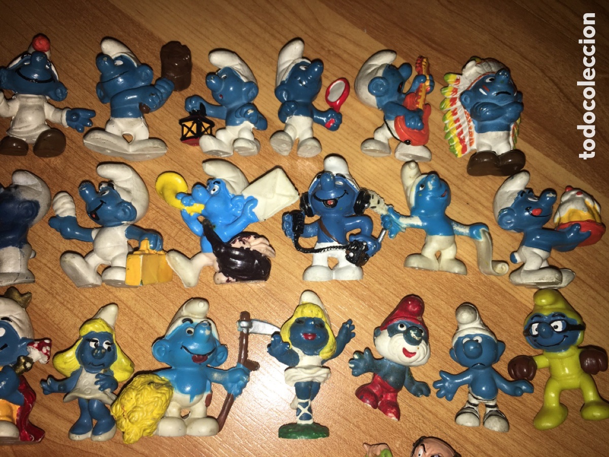 Figuras de goma y PVC: Lote Pitufos a&ntilde;os 80 - Foto 3