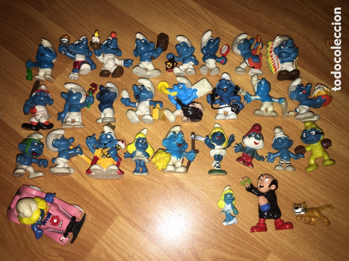 Figuras de goma y PVC: Lote Pitufos a&ntilde;os 80 - Foto 1