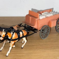 Figuras de Goma y PVC: 102- NOVOLINEA CARRETA BEIGE CON CARGA BLANCA OESTE COMANSI CARAVANA FAR WEST MADE IN SPAIN COWBOYS