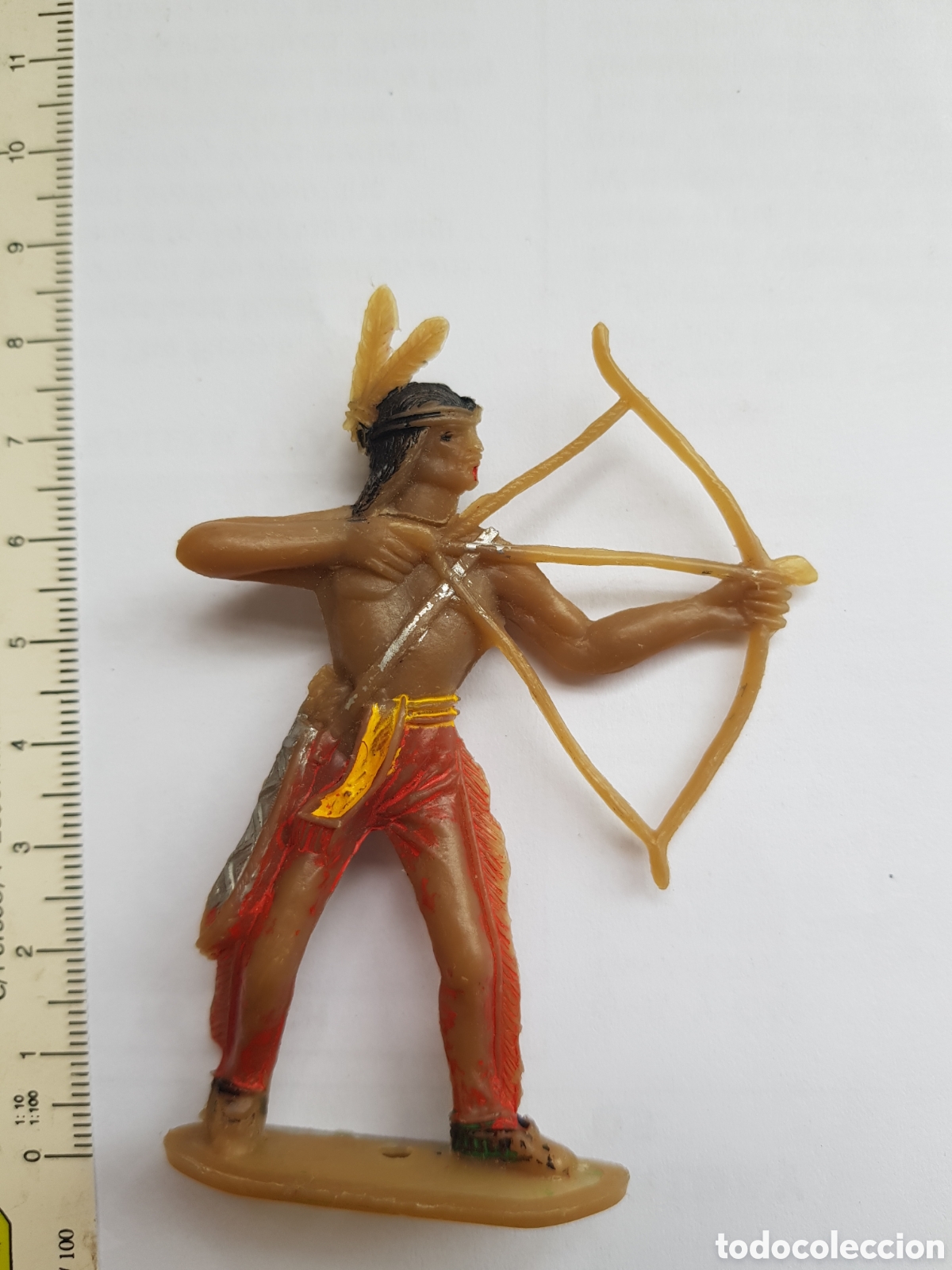 Figuras de goma y PVC: Indio Comansi con arco y flechas 8 cm Oeste figura - Foto 1