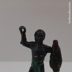 Figuras de Goma y PVC: GUERRERO AFRICANO PIGMEO . REALIZADO POR GAMA . SERIE PIGMEOS . ORIGINAL AÑOS 50 EN GOMA