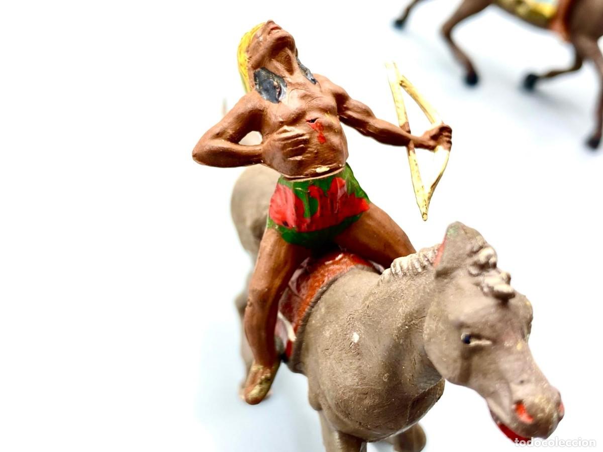 Figuras de goma y PVC: INDIOS ACABALLO GAMA EN GOMA. - Foto 3