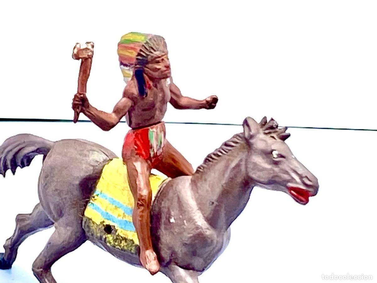 Figuras de goma y PVC: INDIOS ACABALLO GAMA EN GOMA. - Foto 5