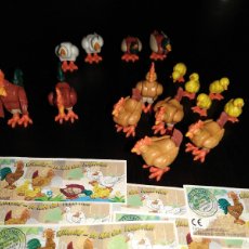 Figuras de Goma Kinder: KÍNDER FERRERO 556 FIGURAS VARIADAS Y REPETIDAS ANIMALES DE GRANJA 16 FIG CON 6 BPZ