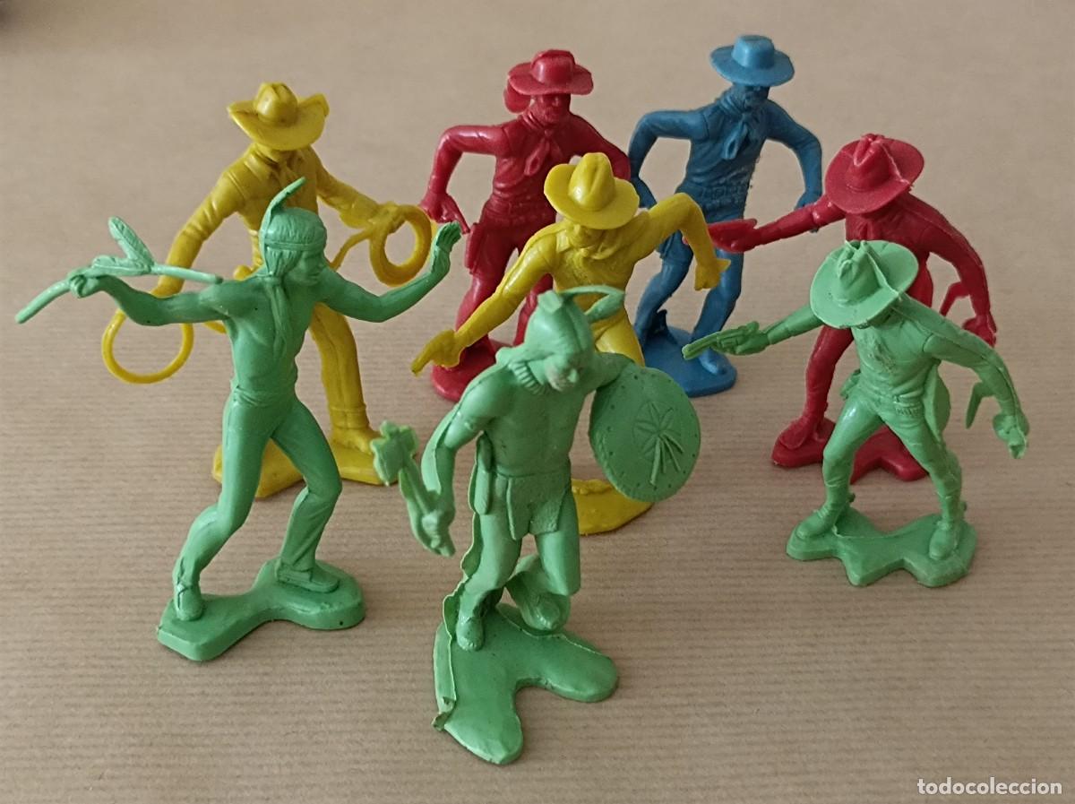 Figuras de goma y PVC: INDIOS VAQUEROS PL&Aacute;STICO FALOMIR - Foto 1