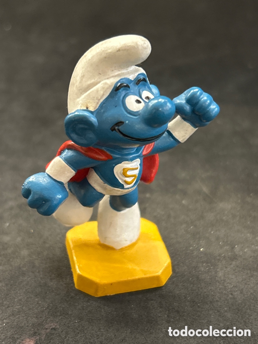 Figuras de goma y PVC: Pitufo Superman Bully peyo1 - Foto 1