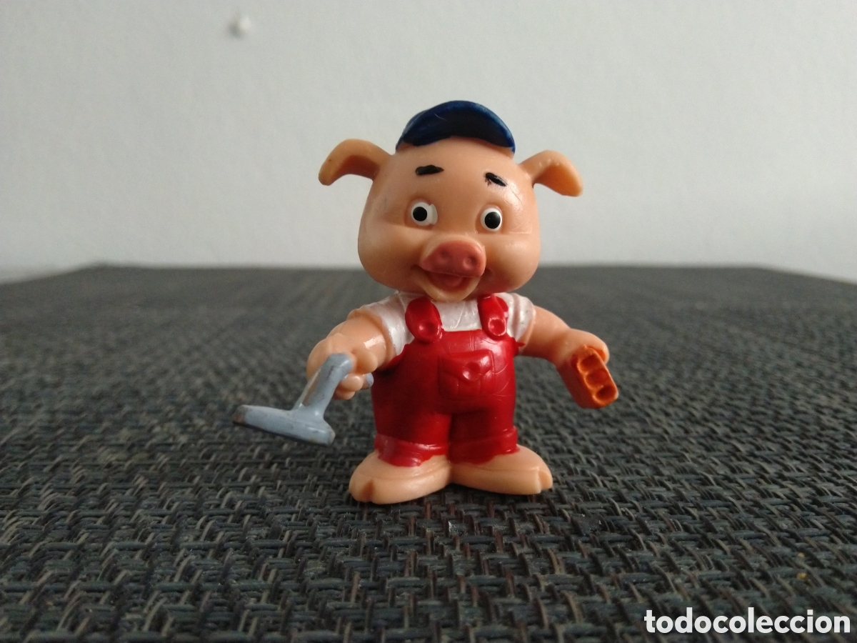 Rubber and PVC Figures: FIGURA PVC CERDITO EDUCO BABY CUENTO LOS TRES CERDITOS LOBO WALT DISNEY DIBUJOS ANIMADOS LADRILLOS