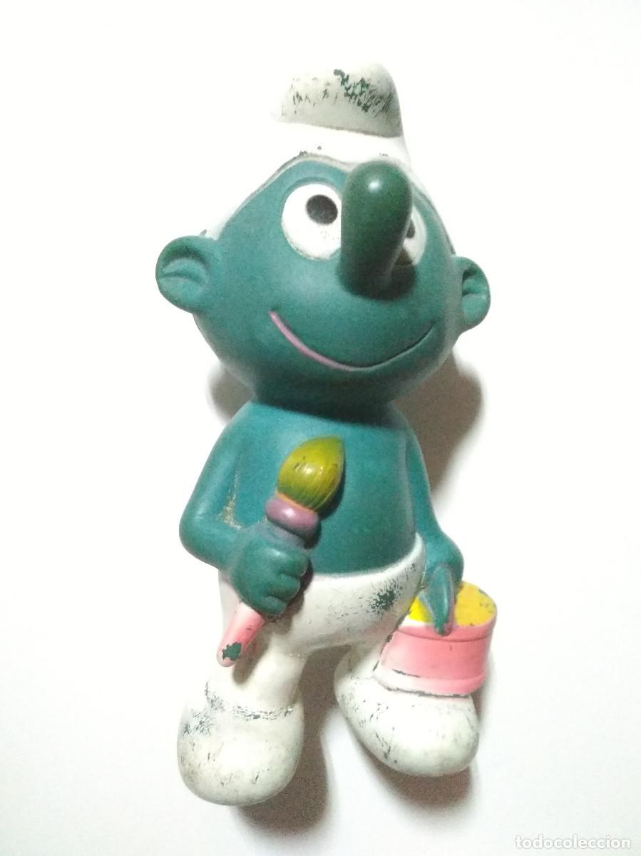 Figuras de goma y PVC: Mu&ntilde;eco pitufo antiguo - Foto 1