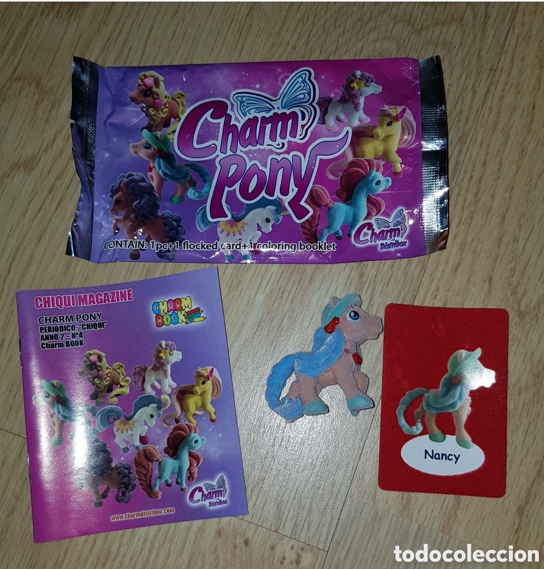 Rubber and PVC Figures: Figura pvc goma terciopelo poni pony Nancy sobre sorpresa nuevo + carta kiosko