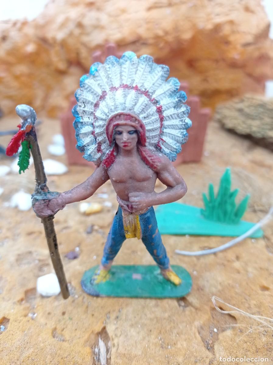 Figuras de goma y PVC: Indio de jecsan con lanza - Foto 1
