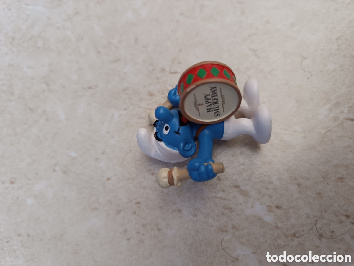 Figuras de goma y PVC: Pitufos con tambor smurfs - Foto 2
