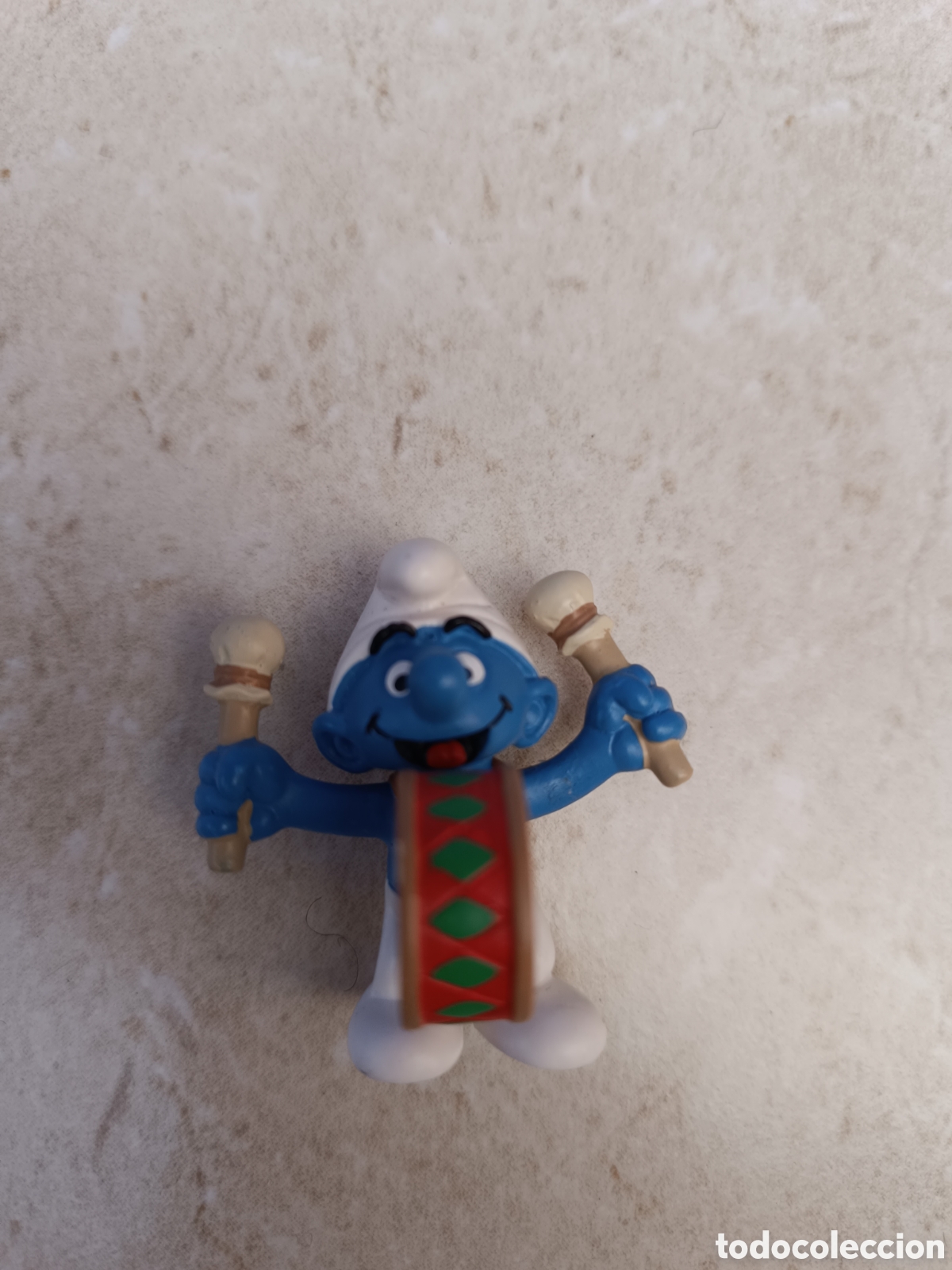 Figuras de goma y PVC: Pitufos con tambor smurfs - Foto 1