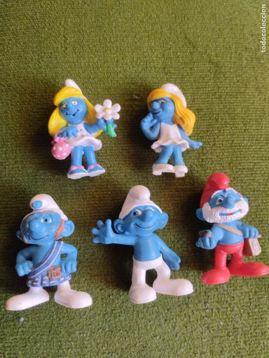 Figuras de goma y PVC: Lote Pitufos de goma - Foto 1