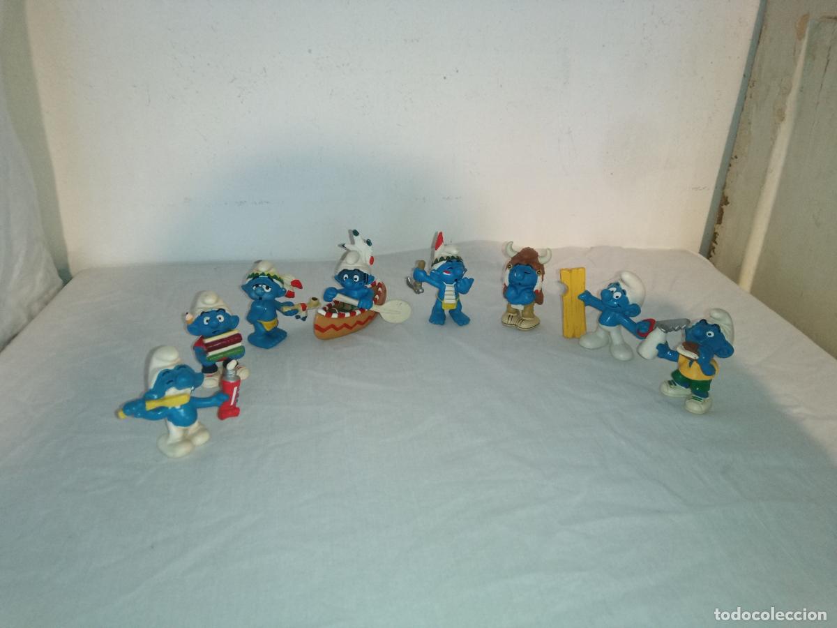 Figuras de goma y PVC: Lote de 8 pitufos peyo - Foto 2