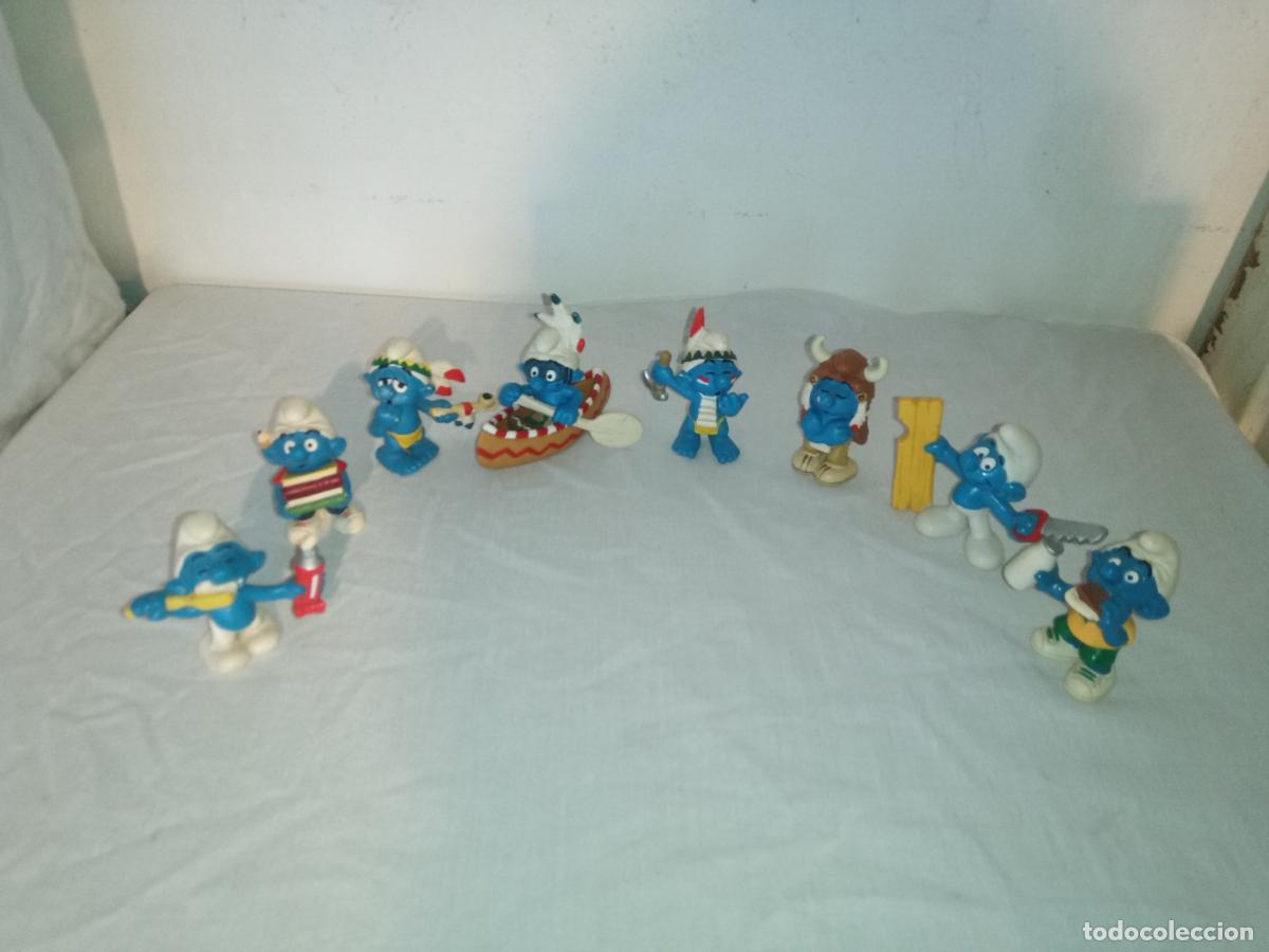 Figuras de goma y PVC: Lote de 8 pitufos peyo - Foto 3