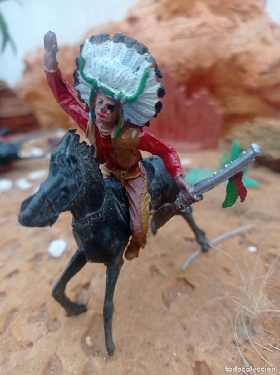 Figuras de goma y PVC: Indio con caballo de comansi - Foto 1