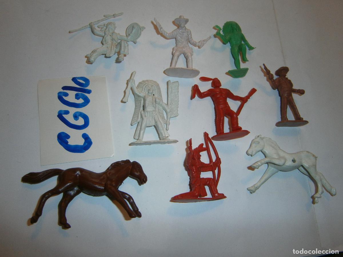 Figuras de goma y PVC: LOTE DE INDIOS Y VAQUEROS - Foto 1