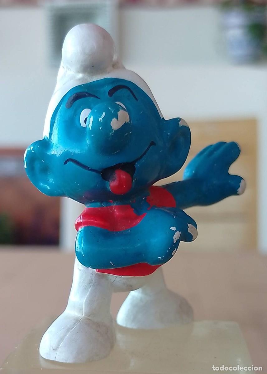 Figuras de goma y PVC: Figura de Pitufo Skater - Foto 1
