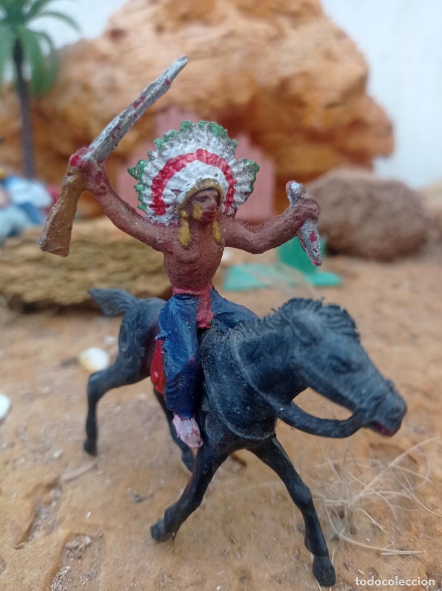 Figuras de goma y PVC: Indio con caballo de comansi - Foto 1