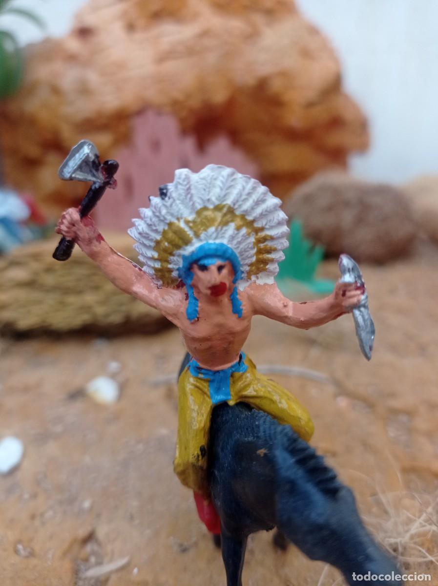Figuras de goma y PVC: Indio con caballo de comansi - Foto 1