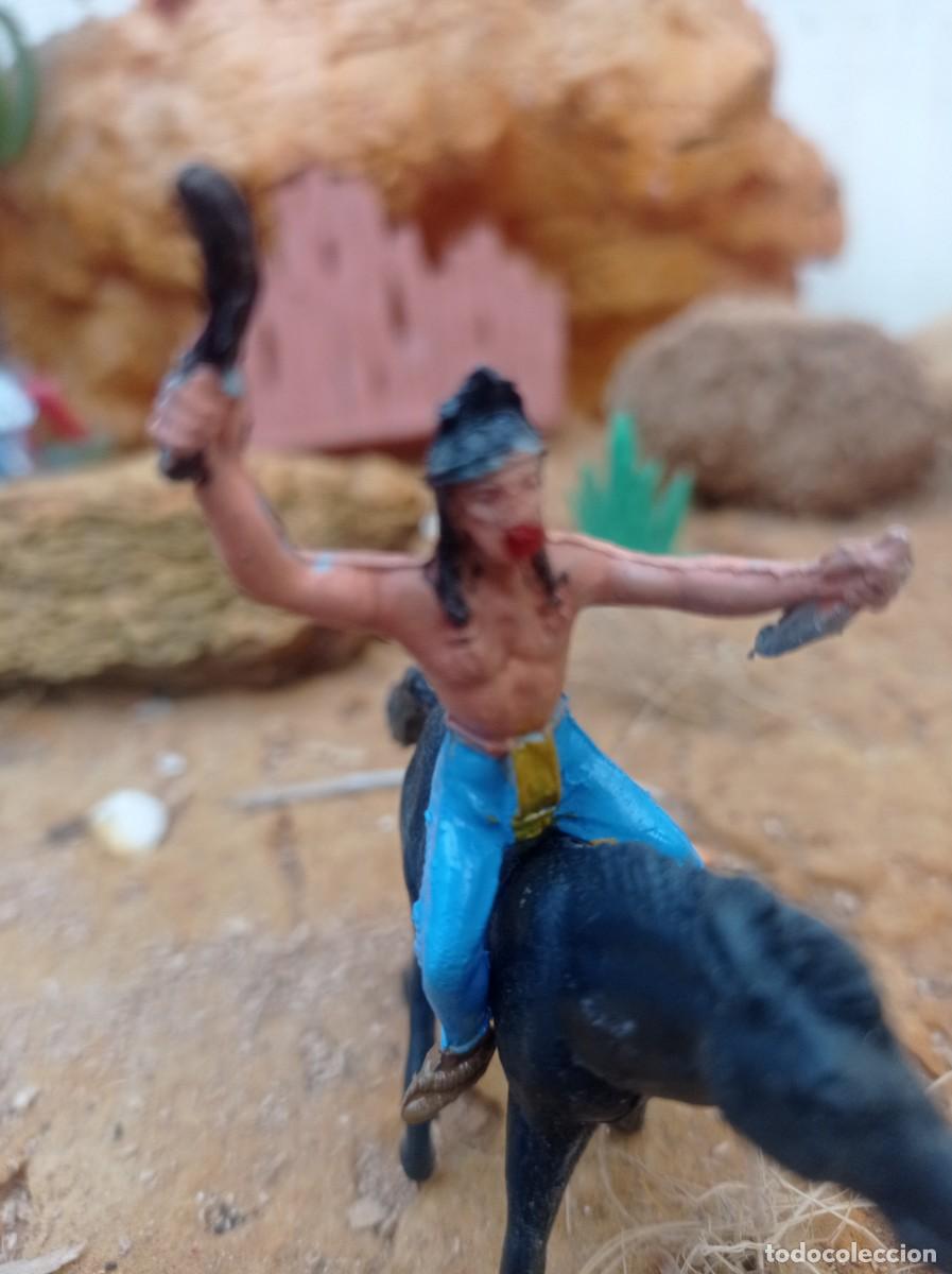 Figuras de goma y PVC: Indio con caballo de comansi - Foto 1