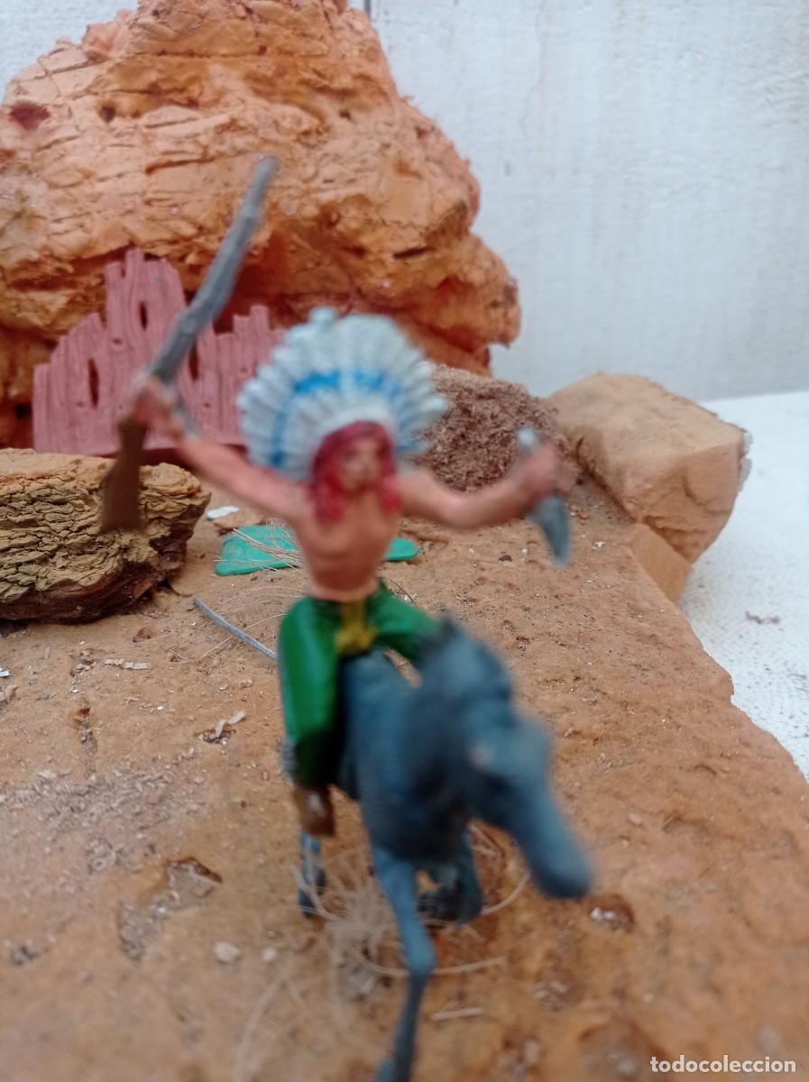 Figuras de goma y PVC: Indio con caballo de comansi - Foto 1