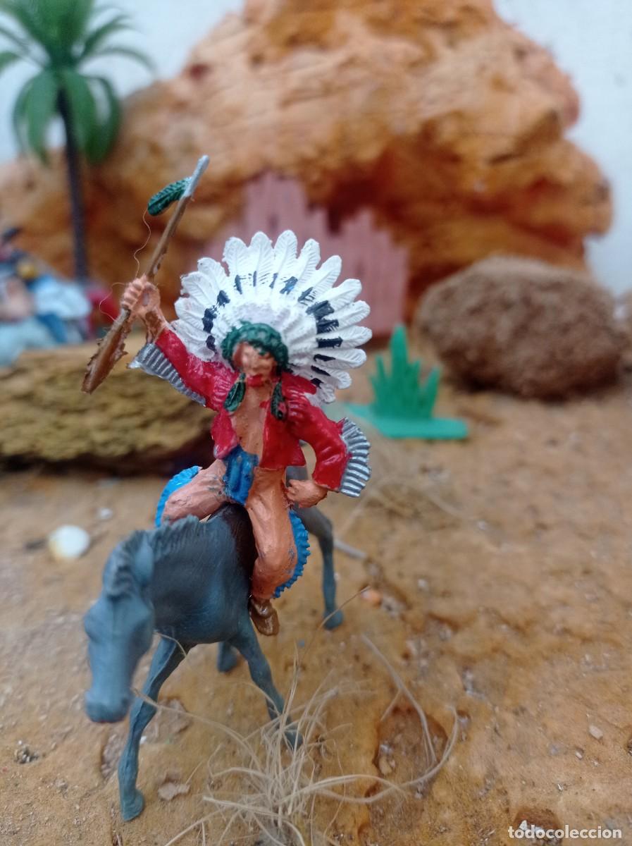 Figuras de goma y PVC: Indio con caballo de comansi - Foto 1