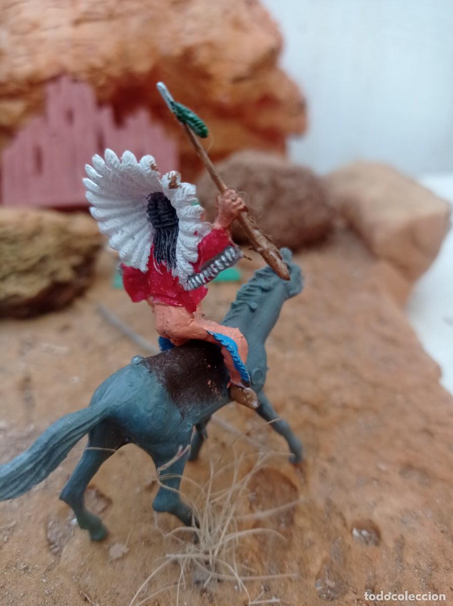 Figuras de goma y PVC: Indio con caballo de comansi - Foto 2