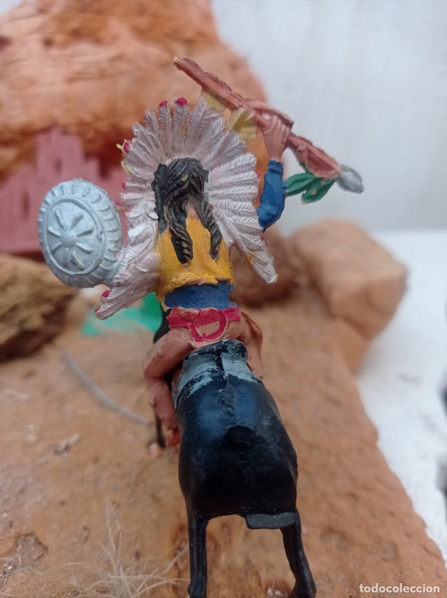 Figuras de goma y PVC: Indio con caballo de comansi - Foto 1