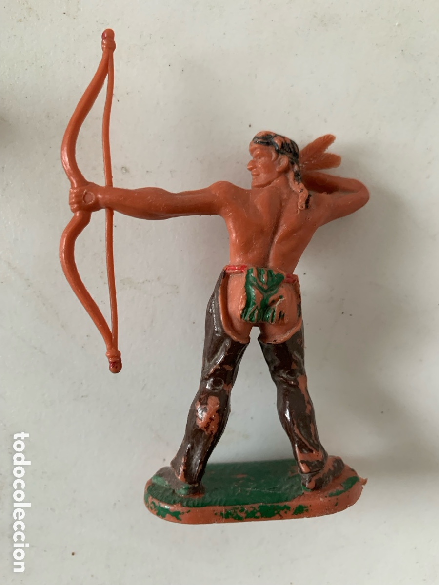 Figuras de goma y PVC: Figura indio elastolin pl&aacute;stico - Foto 2