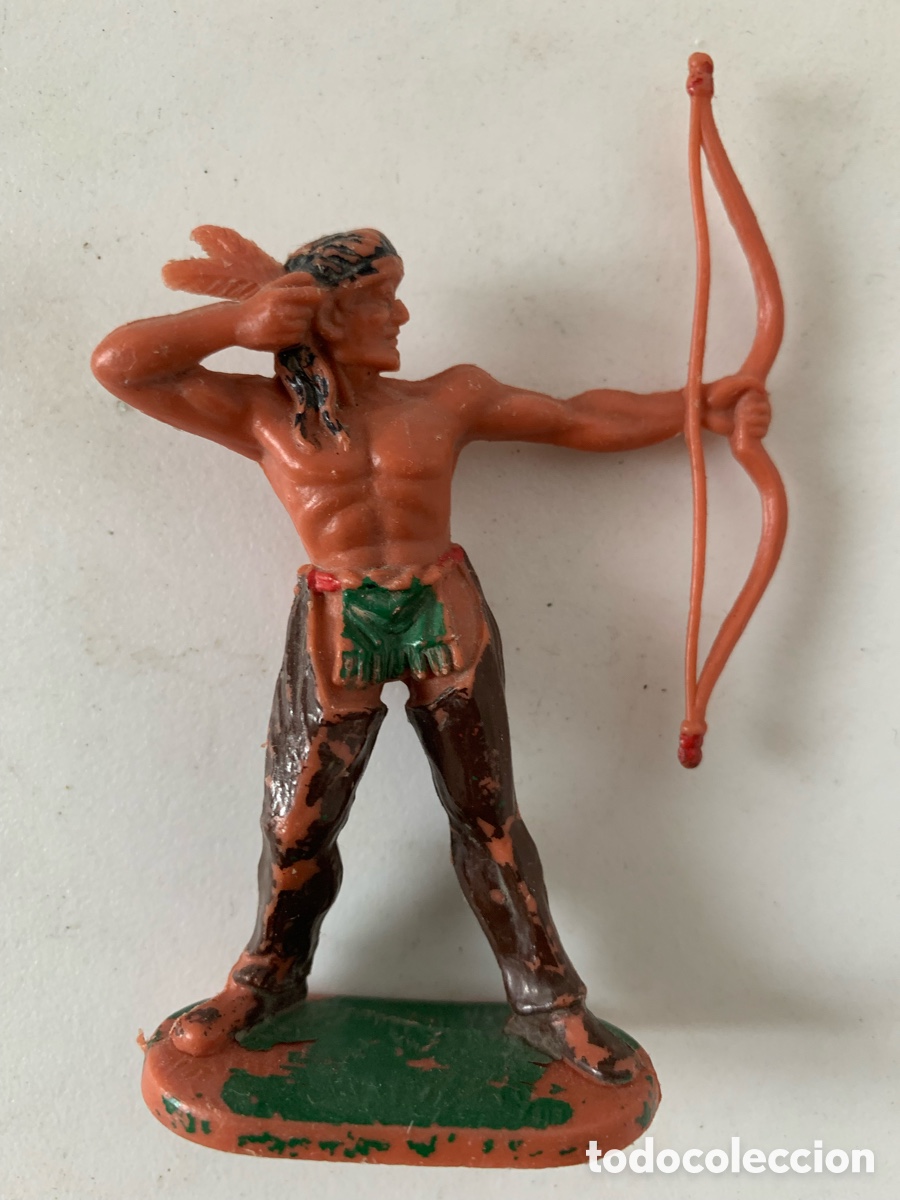 Figuras de goma y PVC: Figura indio elastolin pl&aacute;stico - Foto 1