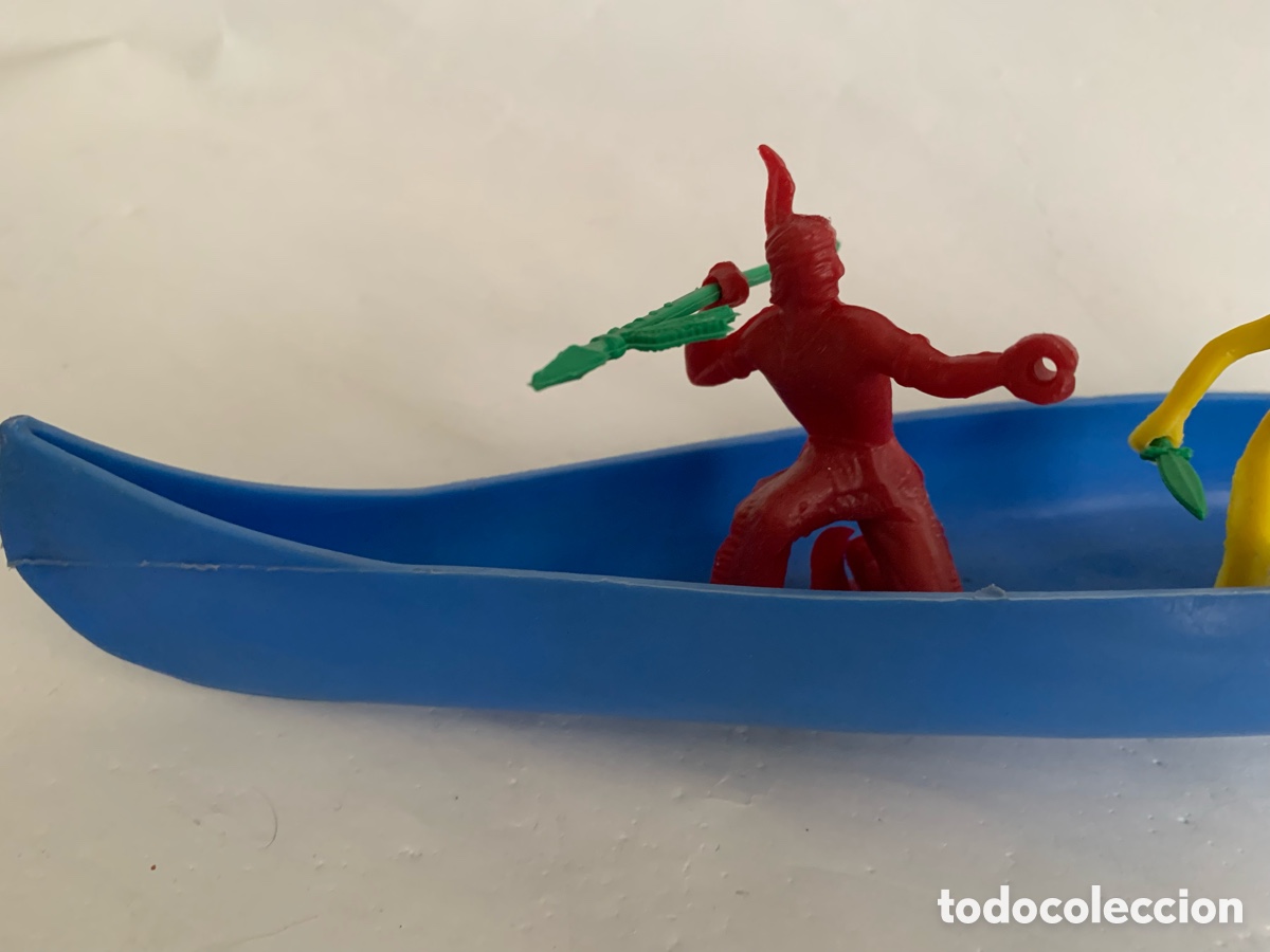 Figuras de goma y PVC: Piragua canoa indios pl&aacute;stico 60 mm - Foto 4