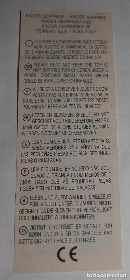 Figuras de goma Kinder: BPZ KINDER DEL A&Ntilde;O 1992 - Foto 2