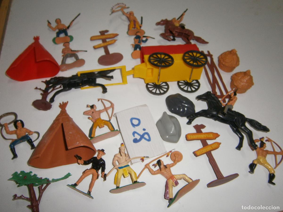 Figuras de goma y PVC: ESPECTACULAR LOTE DE FIGURAS Y COMPLEMENTOS DEL OESTE - Foto 2