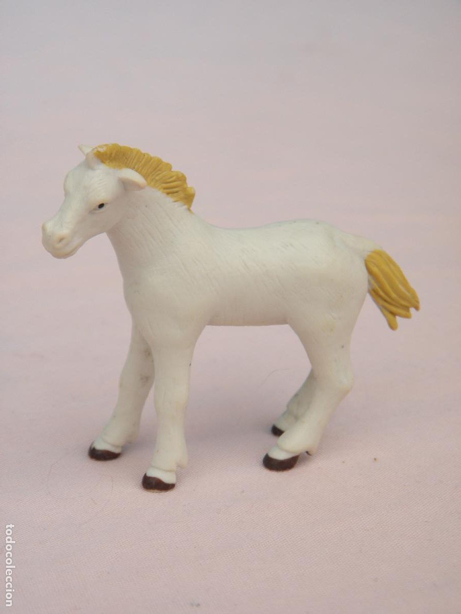 Figuras de Goma y PVC: Antigua figura Caballo de goma en miniatura para dioramas