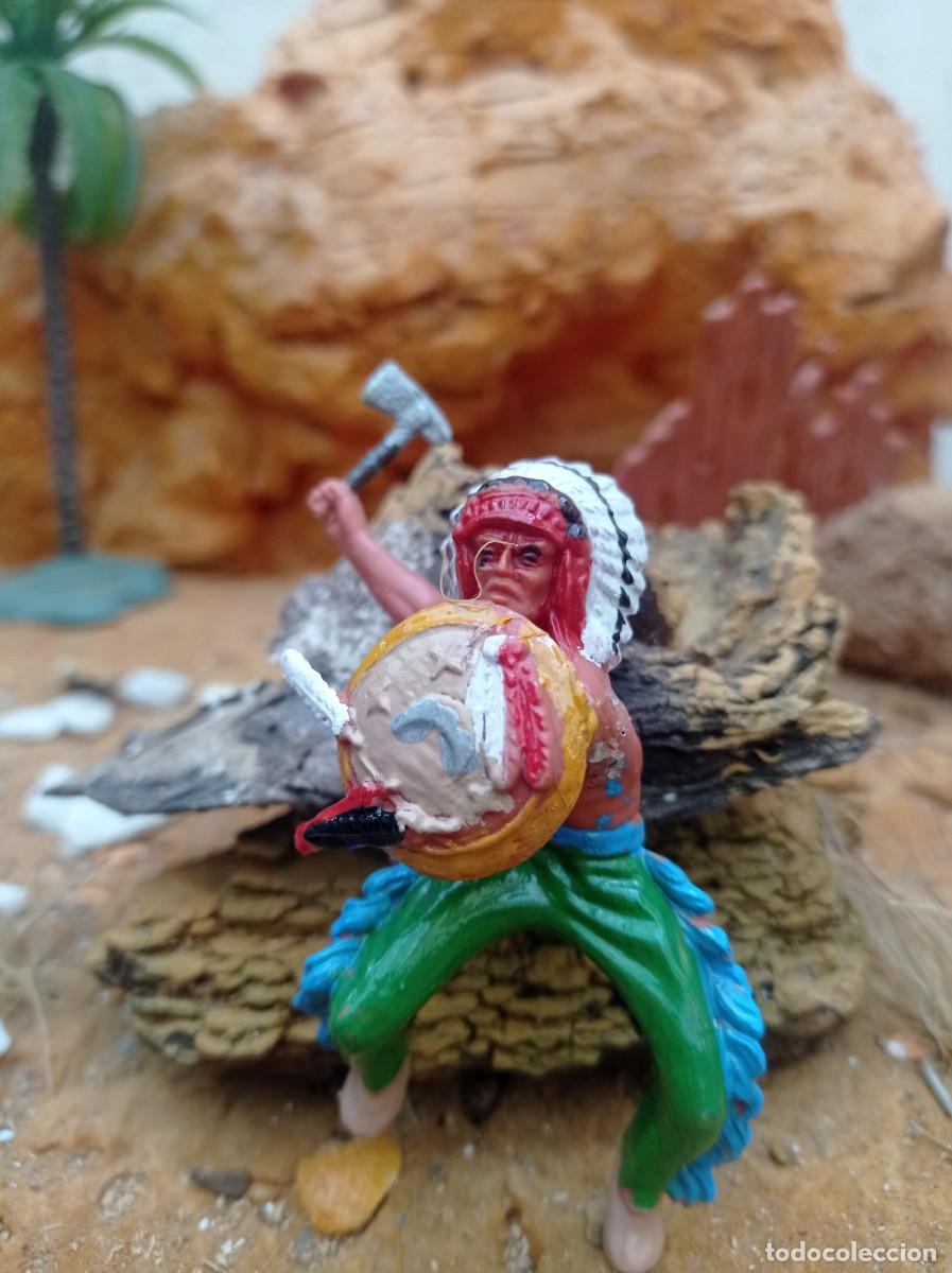 Figuras de goma y PVC: Indio con caballo de elastolin jecsan - Foto 4