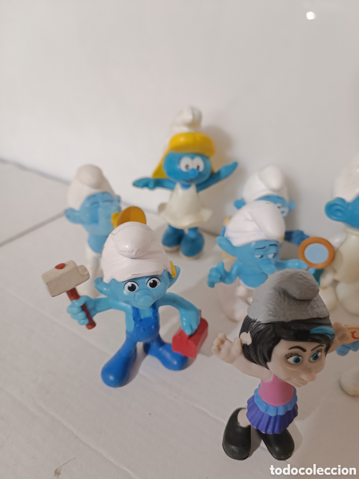 Figuras de goma y PVC: Figuras Los pitufos McDonalds - Foto 3