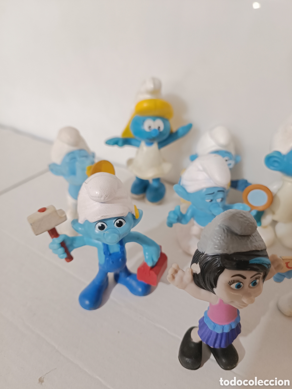 Figuras de goma y PVC: Figuras Los pitufos McDonalds - Foto 4