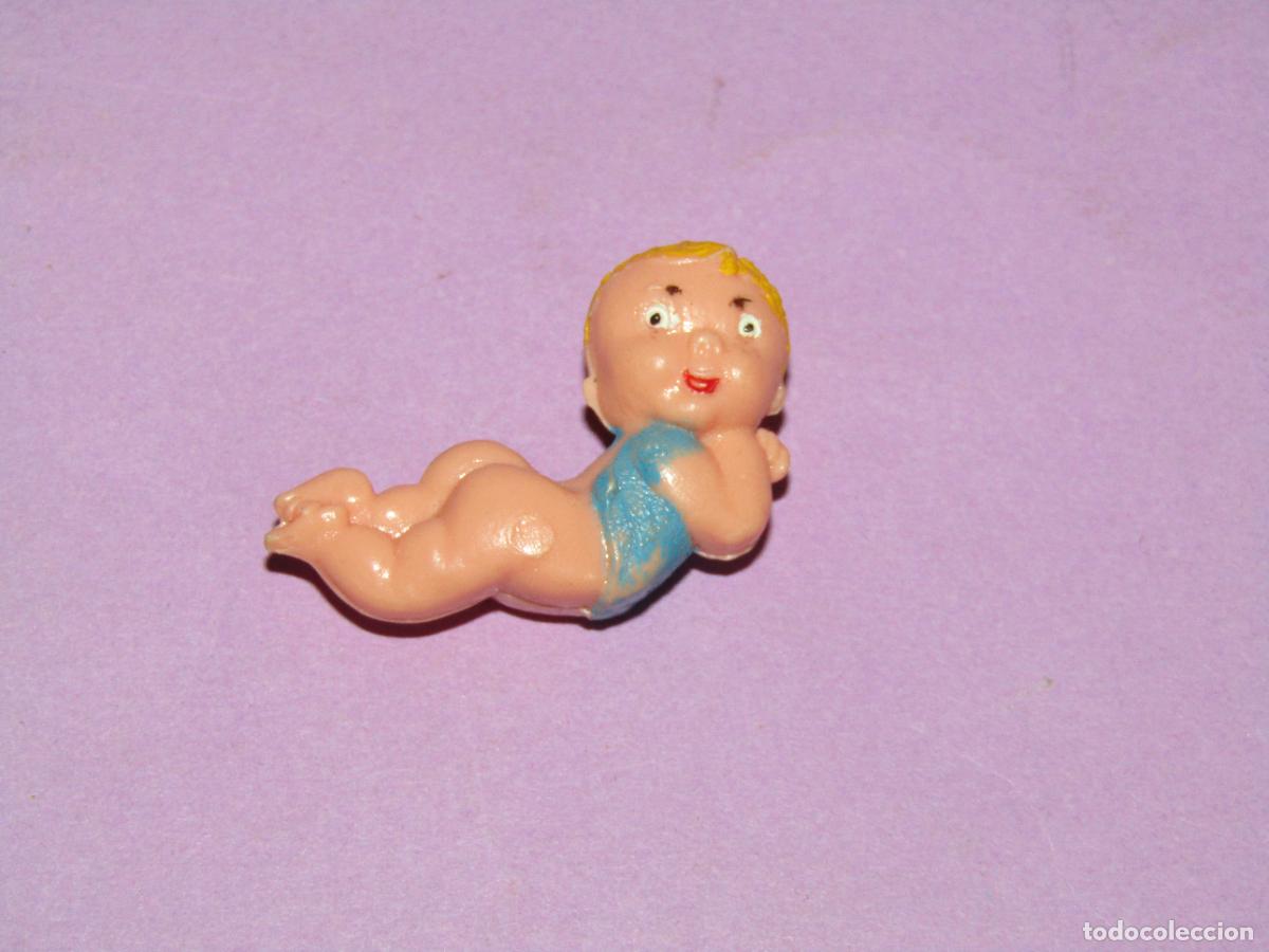 Figuras de goma y PVC: Antigua Figura de Rosc&oacute;n de Reyes en Pl&aacute;stico Cristalino - A&ntilde;o 1970-80s.