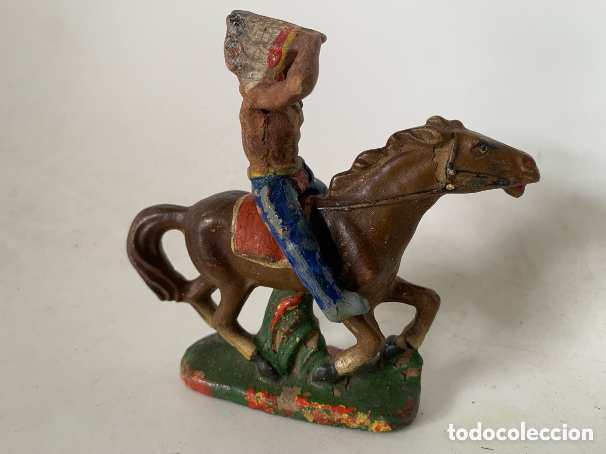 Figuras de goma y PVC: Indio y caballo elastolin masa lineol - Foto 2