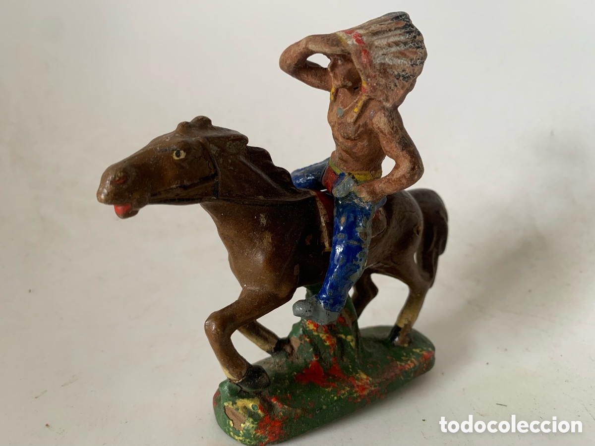 Figuras de goma y PVC: Indio y caballo elastolin masa lineol - Foto 1