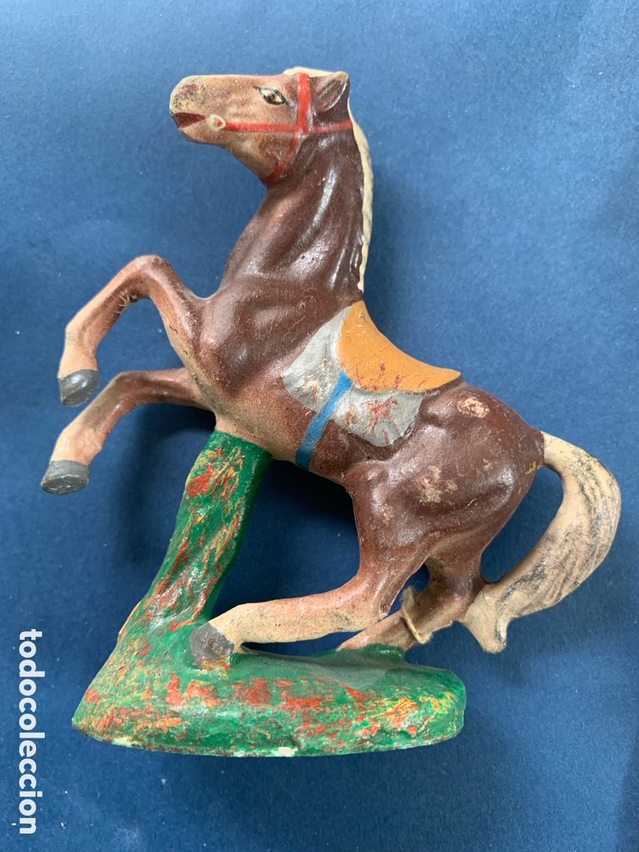 Figuras de goma y PVC: Figuras indio jinete y caballo elastolin - Foto 3