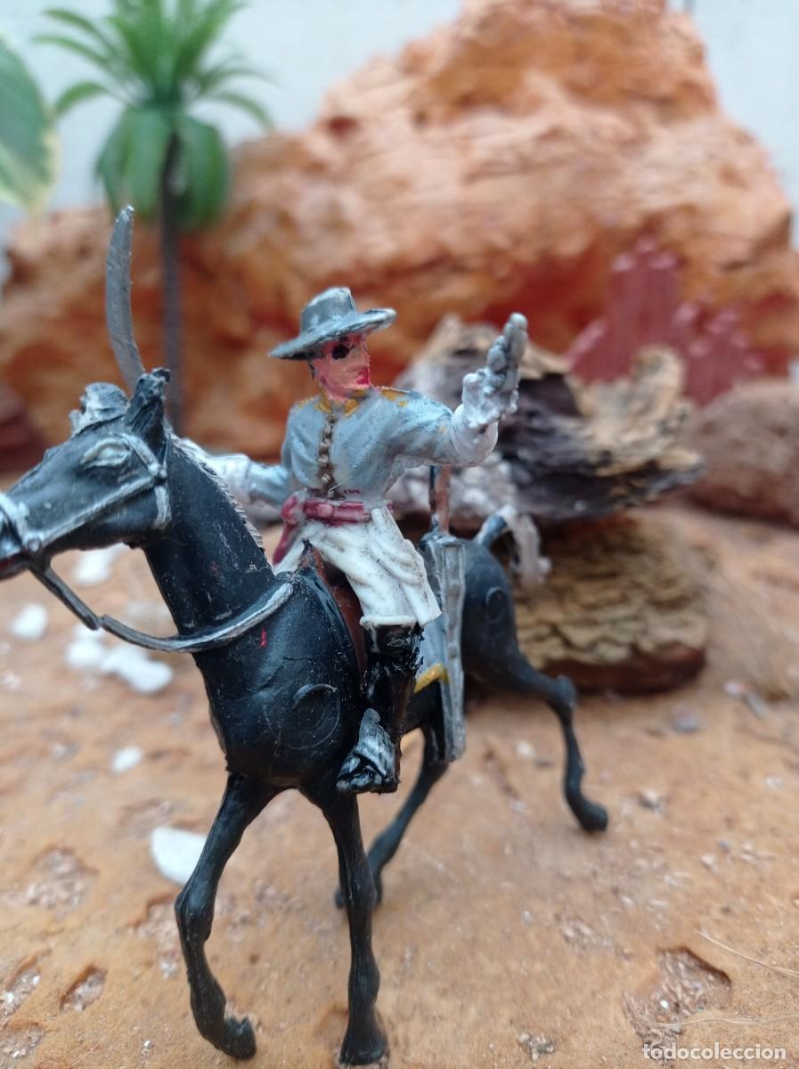 Figuras de goma y PVC: Soldado confederado con caballo de lafredo - Foto 1