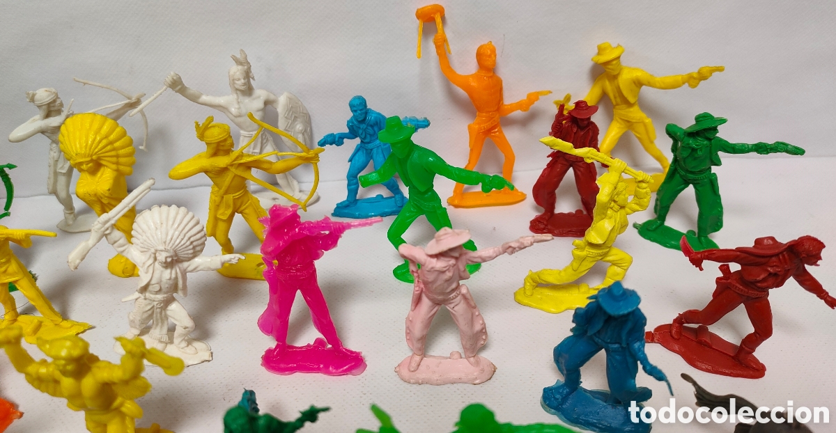 Figuras de goma y PVC: Lote Indios Y Vaqueros De Pl&aacute;stico Comansi A&ntilde;os 80 - Foto 4