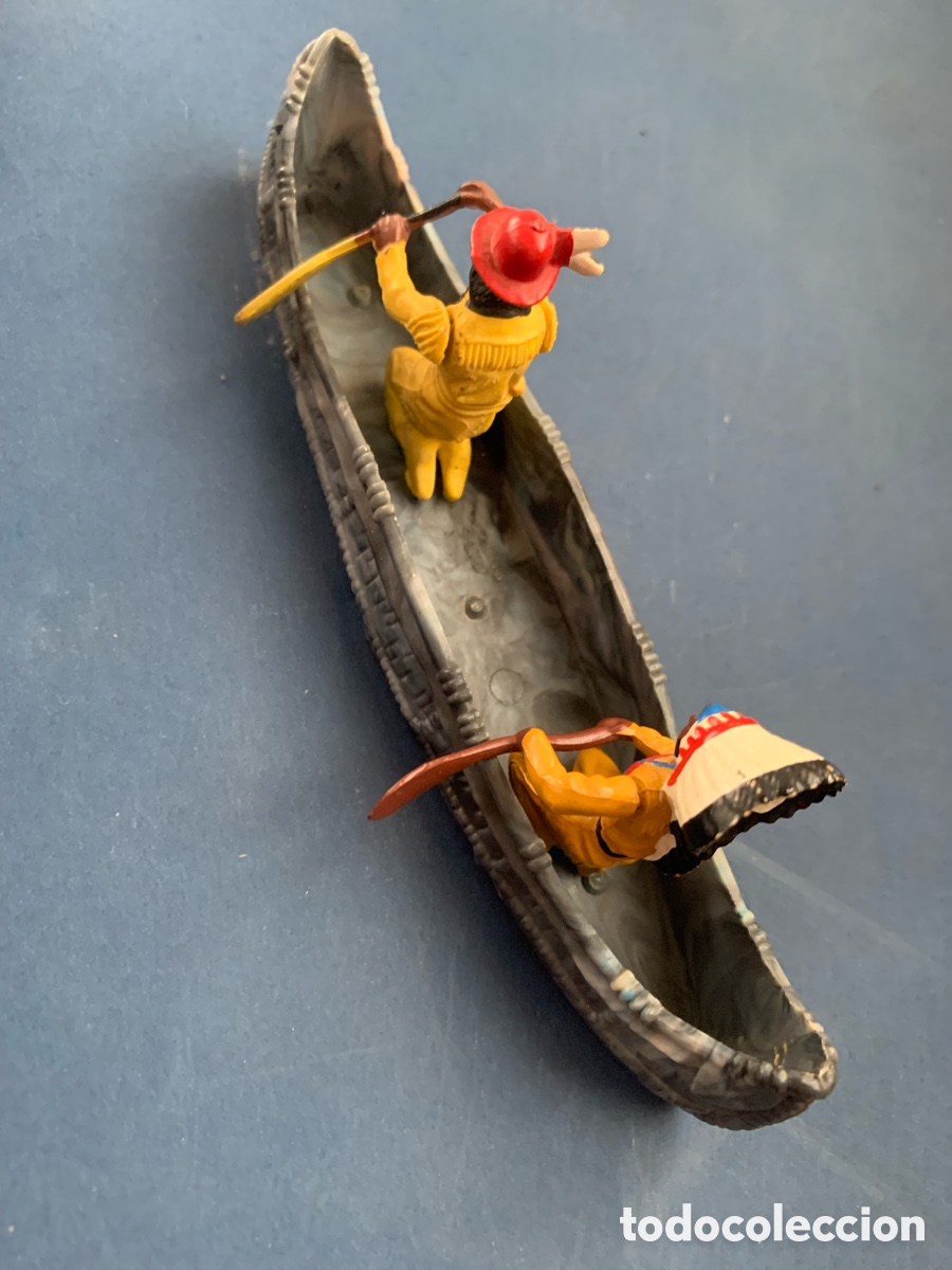 Figuras de goma y PVC: Figuras canoa indios britains - Foto 2