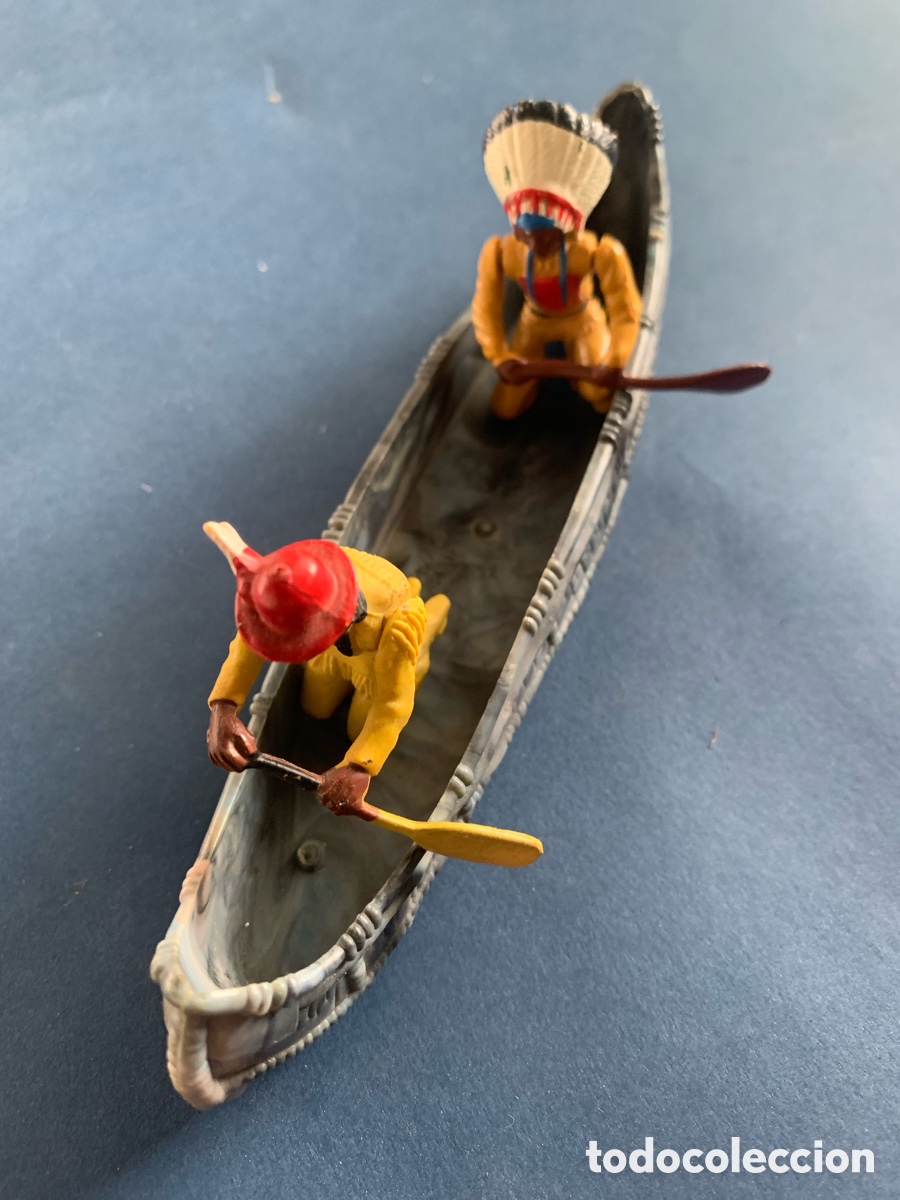 Figuras de goma y PVC: Figuras canoa indios britains - Foto 1