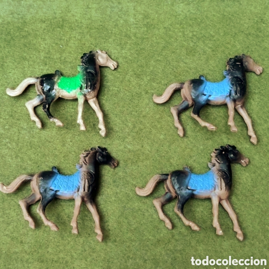 Figuras de goma y PVC: Comansi caballos 3a &eacute;poca Lote 5 indios vaqueros - Foto 5