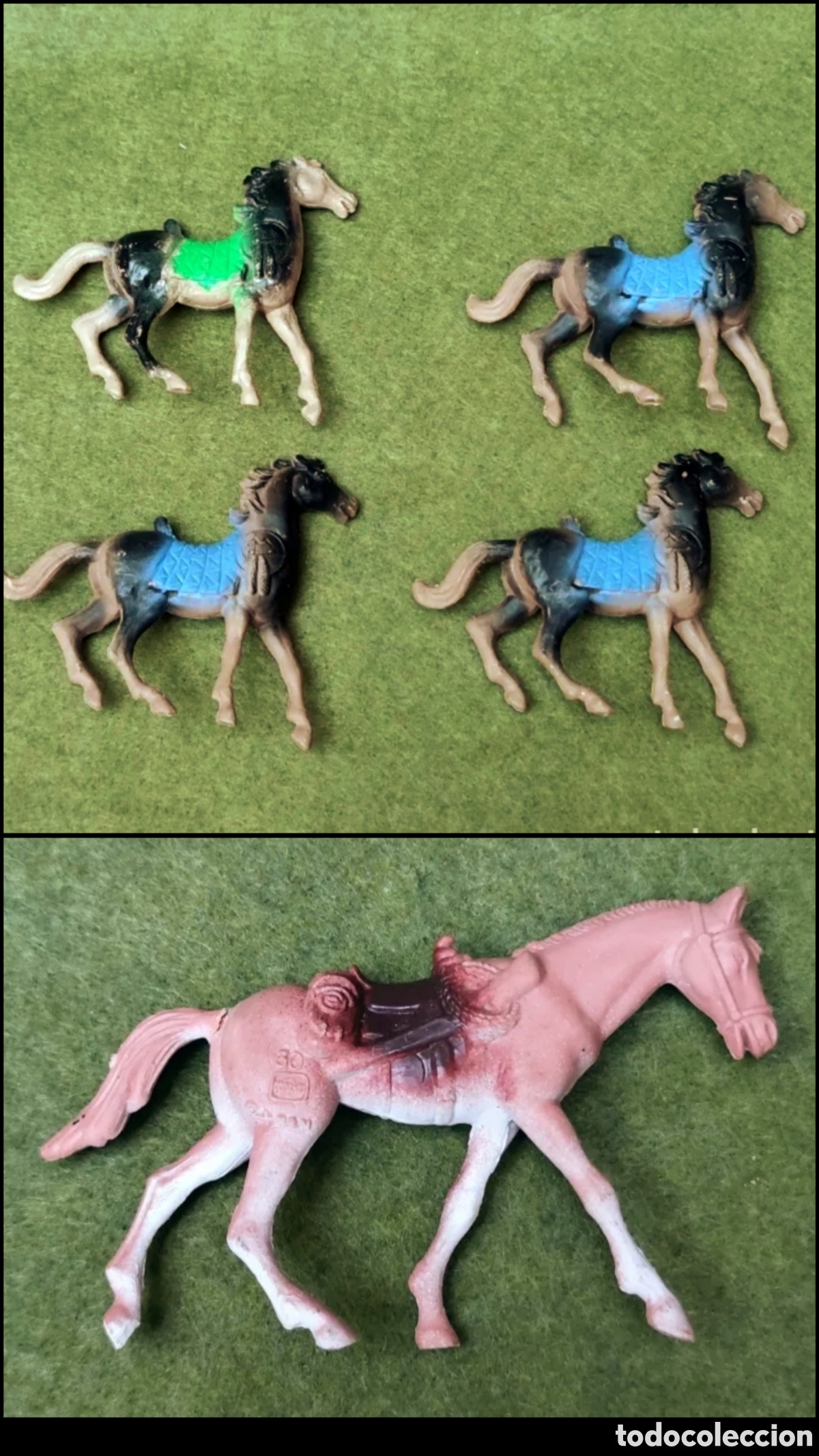 Figuras de goma y PVC: Comansi caballos 3a &eacute;poca Lote 5 indios vaqueros - Foto 8